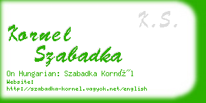 kornel szabadka business card